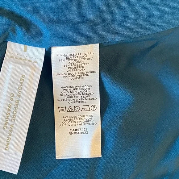 LOFT Teal Velvet Blazer Size 14 NWOT - Picture 6 of 8